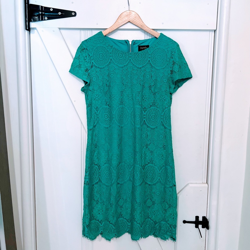 Laundry by Shelli Segal Teal Lace Mini dress